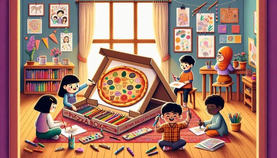 Como transformar uma caixa de pizza em uma mesa de desenho portátil