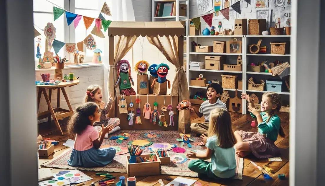 Crie um teatrinho de fantoches com sacolas de papel