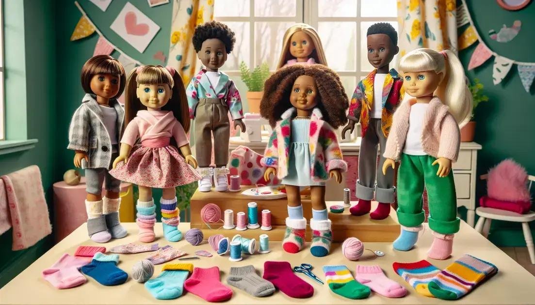 Roupas de boneca feitas com meias antigas: um desfile de moda em casa