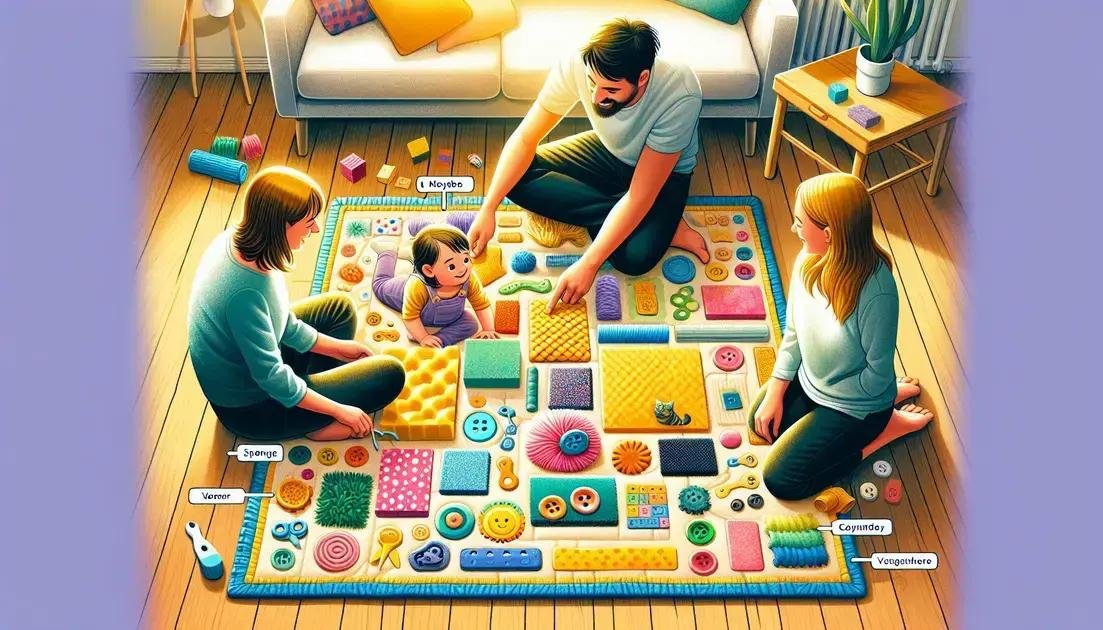 Tapete sensorial com objetos da casa – estímulo e diversão em família